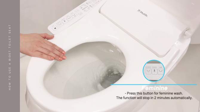 HLB-3000EC Electric Bidet Seat for Elongated Toilets White - Hulife, 2 of 11, play video