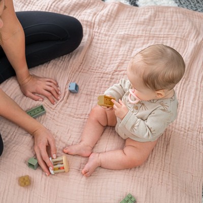 Blush Muslin Cotton Baby Blanket with 6-Layer Plush Softness