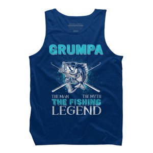 Men's Design By Humans Grumpa Man Myth Fishing Legend By HoangCathrine Tank Top - 1 of 2
