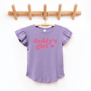 The Juniper Shop Daddy's Girl Heart Toddler Flutter Sleeve Tee - 1 of 2