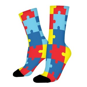 The Symbol Of Autism Women Printed Crew Socks Funny Funky Socks Soft Polyester Novelty Gifts for Artists Men - 1 of 1