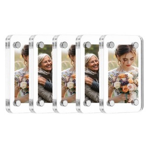 Unique Bargains Double Sided Fujifilm Mini Picture Acrylic Fridge Magnetic Frames 5 Pcs - 1 of 4