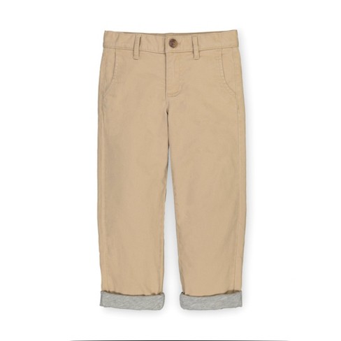 Hope & Henry Boys' Lined Chino Pant (khaki With Light Gray Heather