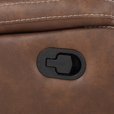 Chestnut Brown 83.5'' Faux Leather Pillow-Top Reclining Sofa