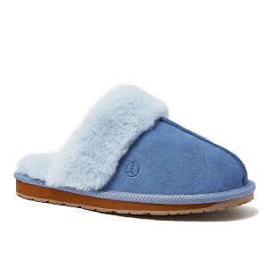 Lands' End Women's Suede Furry Lined Slippers - 11 - Pale Periwinkle ...