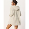 cheibear Women's Fuzzy Fleece Soft Coat Jacket and Crop Top with Shorts 3-Piece Pajamas Lounge Set - 3 of 4