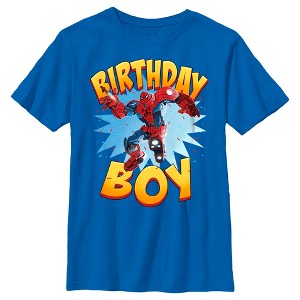 Boy's Marvel Mech Suit Spider-Man Birthday T-Shirt - 1 of 4