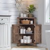SinCiDo Bathroom Corner Cabinet w/Barn Door & Adjustable Shelf, Farmhouse Small Storage Cabinet for Bathroom, Living Room - 4 of 4