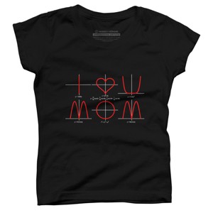 Girl's Design By Humans I Love You Mom Math Equations By WatercolorFun T-Shirt - 1 of 2