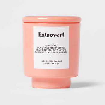 7oz Coral Exterior Painted Glass with Glass Lid Extrovert Peach Candle Orange - Opalhouse™