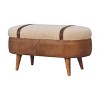 TiramisuBest Contemporary Bench in Silver Metal and Camel Faux Leather, 18.0"L Entryway Bench - 3 of 4