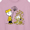 Women's - Peanuts - Charlie Brown Snoopy Fall Leaves Graphic Racerback Tank - 2 of 4