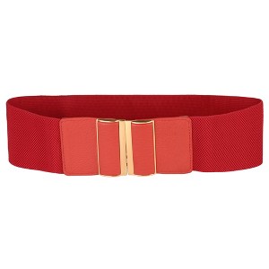 INSPIRE CHIC Women's Stretchy Vintage Wide Elastic Cinch Belt Waistband - 1 of 4