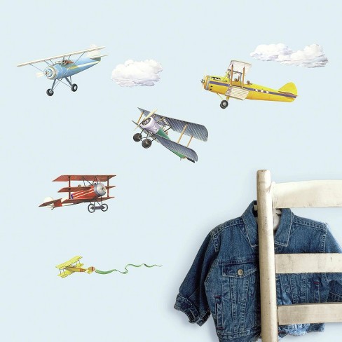 Vintage Planes Peel And Stick Wall Decal - Roommates : Target