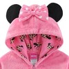 Disney Minnie Mouse Girls Zip Up Coral Fleece Hoodie with Bow and Ears for Toddler and Big Kids - 2 of 4