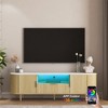 68.5" Floor-Standing TV Cabinet with 16-Color LED Lights, Entertainment Center with Storage Doors and Open Shelves, Media Console for Living Room - 3 of 4