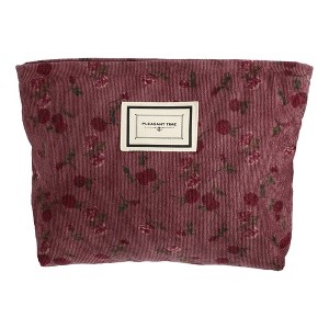 Unique Bargains Women's Floral Zipper Flower Makeup Bags and Organizers 1 Pc - 1 of 4