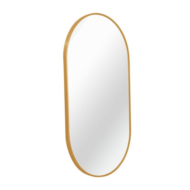 Serio 20"x 28" Modern Oval/Pill Shaped Wall Mount Mirror,Horizontal/Vertical Hanging Aluminum Alloy Frame Mirror-The Pop Home, 4 of 7