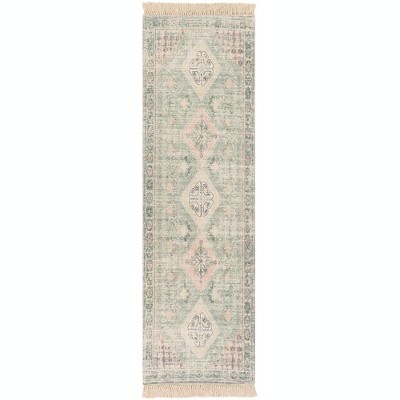 Mark & Day Sandown 2'6"x8' Runner Woven Indoor Area Rugs Sage: Stain-Resistant, Pet Friendly, Traditional Medallion Pattern