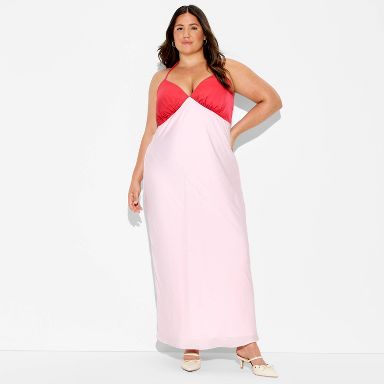 Women's Sleeveless Triangle Cup Maxi Dress - Wild Fable Red 4X : Target