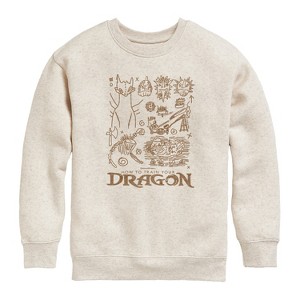 Boys' - How to Train Your Dragon - Dragon Doodles Graphic Long Sleeve Fleece Sweatshirt - 1 of 4
