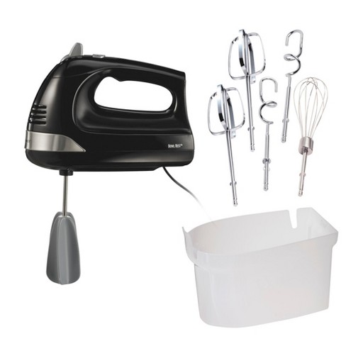 Hamilton Beach 6 Speed Hand Mixer with Easy Clean Beaters Snap-On Case 7 Attachments Black 62639C: 275W, Dishwasher-Safe Parts - image 1 of 4