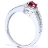 Pompeii3 3/4ct Ruby & Diamond Split Shank Ring 14K White Gold - 3 of 4