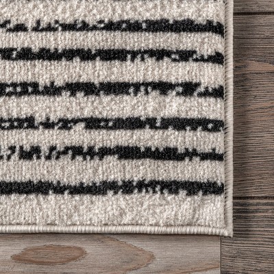 Romina Gray and Black 9' x 12' Synthetic Area Rug