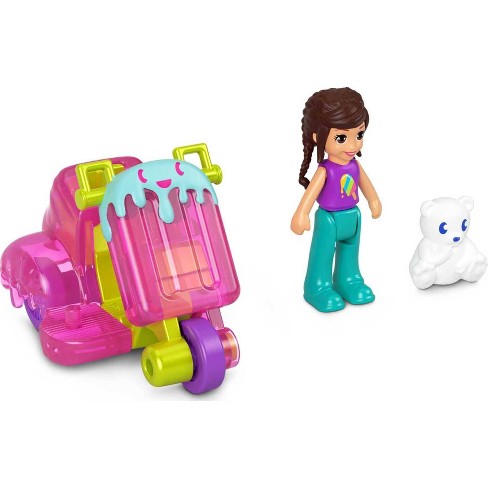 Polly Pocket Pollyville Micro Doll With Ice Cream-themed 3-wheeler