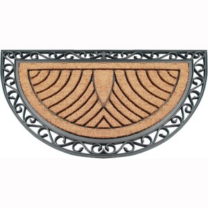 A1HC Natural Half-Round Rubber and Coir Doormat, 30" x 48", Anti-Shed, Fade-Resistant Entrance Mat - 1 of 4