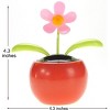 JuzToys Solar Powered Dancing Flower | Desk, Window, Or Car Decoration Gift Toy | Fun Swinging Solar Flower, Pink - 4 of 4