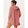 cheibear Women's Fuzzy Fleece Soft Coat Jacket and Crop Top with Shorts 3-Piece Pajamas Lounge Set - 3 of 4
