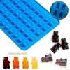 Aoibox 4Pcs Silicone Gummy Candy Molds with 2 Droppers, Non-Stick for Bear, Dinosaur, Donut, Heart Shapes - 2 of 4