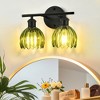 DAKAFUL Vintage Bathroom Vanity Light,with Textured Glass Shades,Vanity Fixture,Wall Sconce for Bathroom Mirror/Bedroom/Hallway - 2 of 4