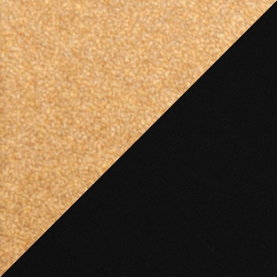 Elegant Gold Metal and Black Faux Leather Counter Stools, Set of 2