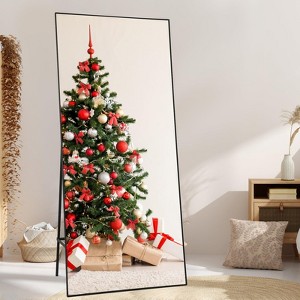 Full Length Mirror, Oversized Full-Body Hanging or Leaning Rectangle Mirror, Aluminum Alloy Thin Frame Floor Mirror for Bedroom, Living/Dressing - 1 of 4