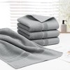 PiccoCasa Bathroom Kitchen Soft 100% Combed Cotton Highly Absorbent Hand Towel Set - 2 of 4
