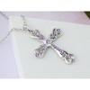 Alilang Vintage-Inspired Gothic Cross Pendant Necklace with Black Crystal Accents - 2 of 4