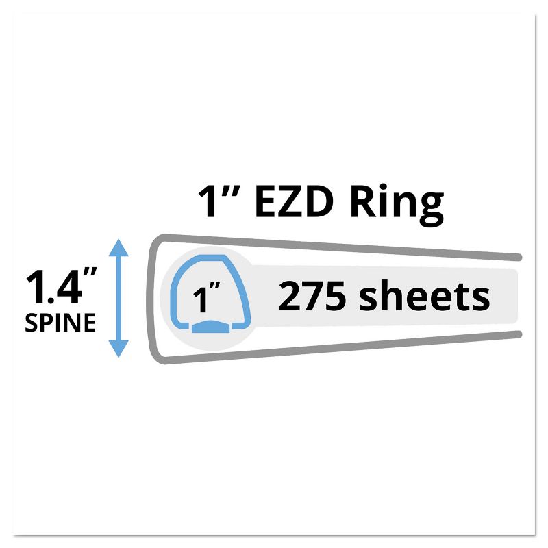 Avery Heavy-Duty Binder with One Touch EZD Rings 11 x 8 1/2 1" Capacity Blue 79889, 5 of 8