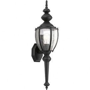 Progress Lighting Roman Coach 1-Light Medium Wall Lantern in Textured Black, Seeded Glass, Wet Rated - 1 of 1