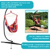 Sunnydaze Double Cushion Hanging Rope Hammock Chair with C-Stand - 265 lb. Weight Capacity - Sunset - 3 of 4