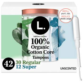 L . Organic Cotton Full Size Multipack Refill Tampons - Regular/Super - 42ct
