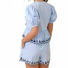 Women's Deena V-neck Peplum Blouse With Scallop Edges - Main Strip - 2 of 4