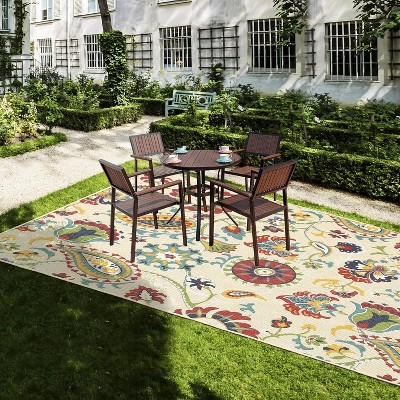 Reversible Mats, Modern Outdoor Plastic Straw Rug, Foldable Large Floor Mat for RV, Patio, Backyard, Picnic, Beach, Camping, Deck, Porch.