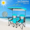 Costway Portable Folding Camping Canopy Chairs w/ Cup Holder Cooler Outdoor Red\Blue\Turquoise - 4 of 4