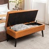 CAVINAS 43.3" Storage Ottoman Bench for Bedroom & Living Room,Comfy End-of-Bed Bench,Versatile Entryway Bench with Solid Wood Legs - 2 of 4