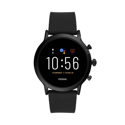 Photo 1 of Fossil Gen 5 Carlyle HR Black Silicone Band Smart Watch - FTW4025