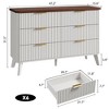Fluted Dresser for Bedroom with 6 Deep Drawers, 47.2 in Wide Modern Chest of Drawers, Wooden Dresser TV Stand, Curved Profile Design, for Living Room - 3 of 4
