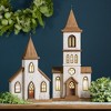 Lighted Natural Wooden Church Display with Rustic Metal Accents 17.5"H - 2 of 3