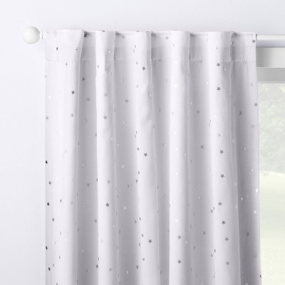 Blackout Curtain Panel Foil Stars (84")- Cloud Island™ Silver Foil